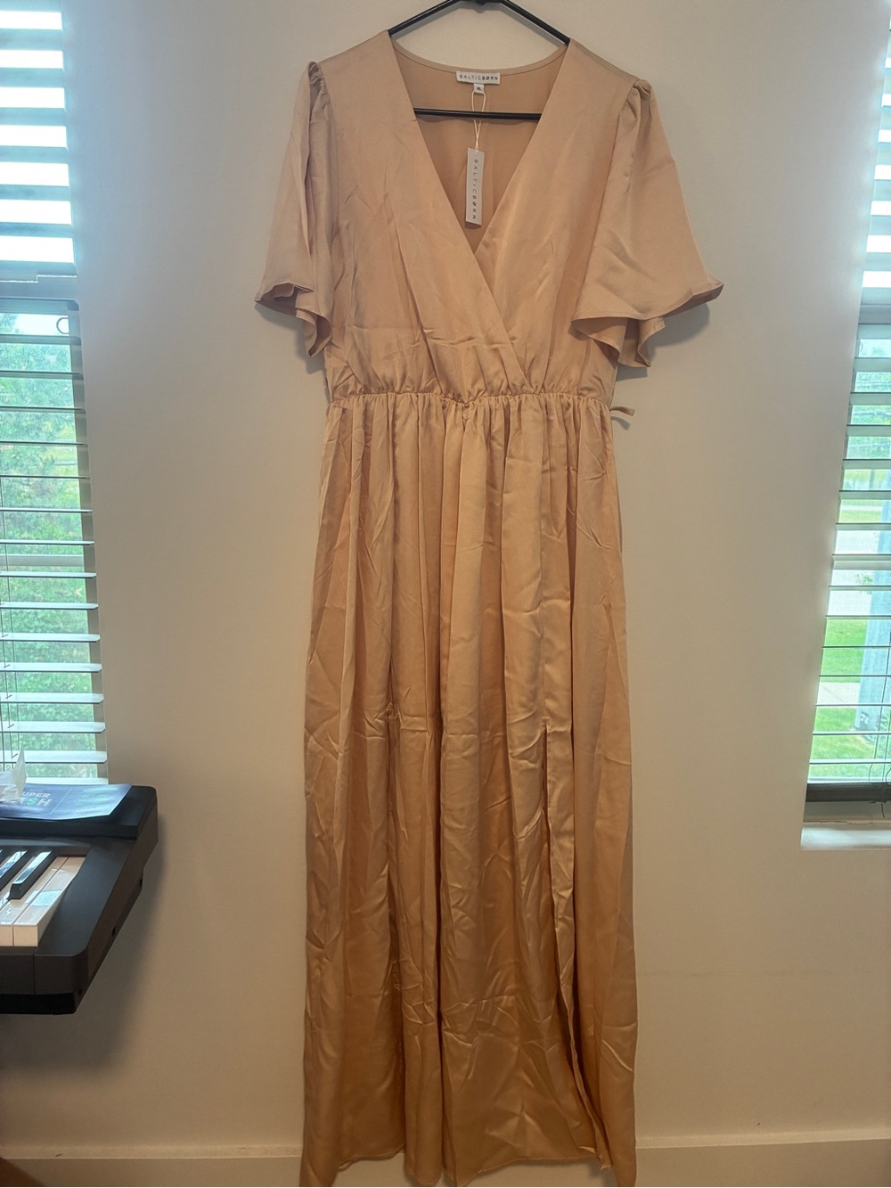 Baltic Born Blush Maxi Wrap Dress in Blush Pink